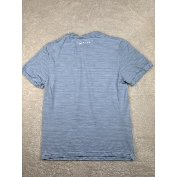 Young LA Shirt Mens Large Light Blue Short Sleeve Performance Stretch Training - Picture 2 of 7